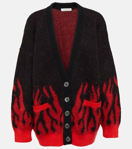 Embellished mohair-blend jacquard cardigan - Alessandra Rich - Modalova