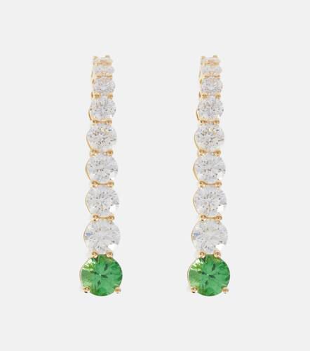 Aria Earhook 18kt earrings with diamonds and tsavorites - Melissa Kaye - Modalova