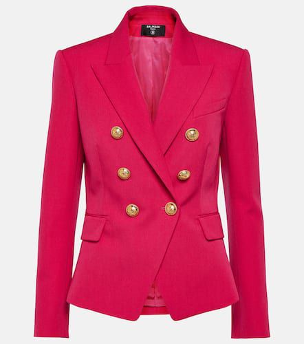 Double-breasted virgin wool blazer - Balmain - Modalova