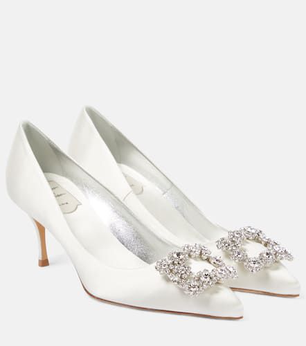 Flower Strass embellished satin pumps - Roger Vivier - Modalova