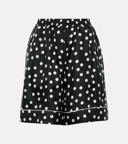 Shorts Capri in raso di seta a pois - Dolce&Gabbana - Modalova