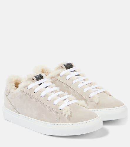 Shearling-lined suede sneakers - Brunello Cucinelli - Modalova