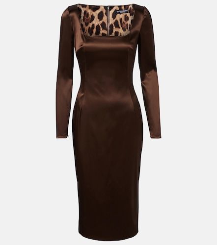 Dolce&Gabbana Abito midi in raso - Dolce&Gabbana - Modalova