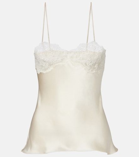Lace-trimmed silk satin camisole - Chloe - Modalova