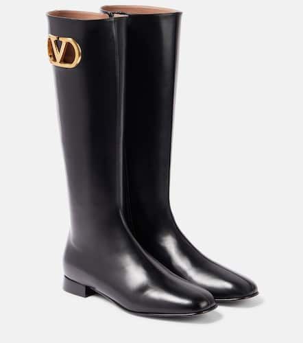 Botas altas de piel con VLogo Signature - Valentino Garavani - Modalova