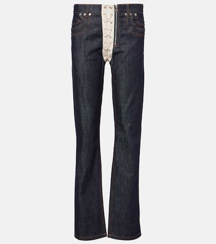 Lace-up high-rise straight jeans - Jean Paul Gaultier - Modalova