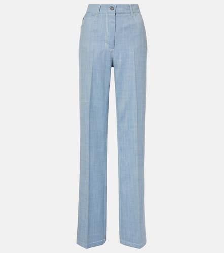 Wool, silk, and linen straight pants - Ferragamo - Modalova