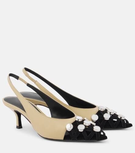 Fiona 50 embellished leather slingback pumps - The Attico - Modalova