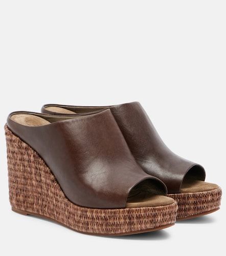 Mules in pelle con zeppa - Brunello Cucinelli - Modalova