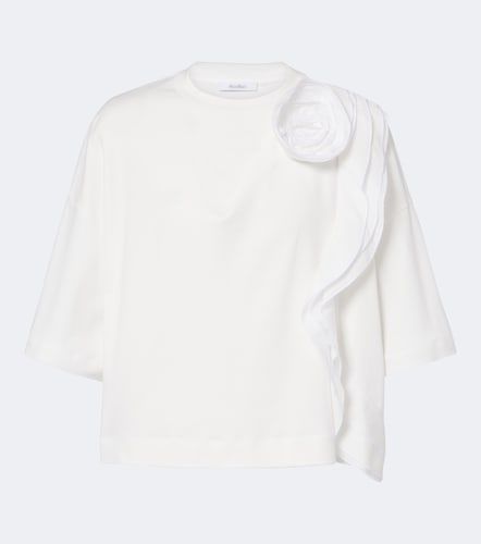 T-shirt in cotone con applicazioni floreali - Max Mara - Modalova