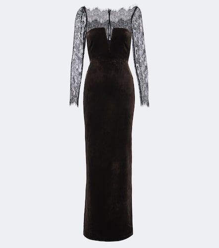 Robe aus Samt mit Spitze - Roland Mouret - Modalova