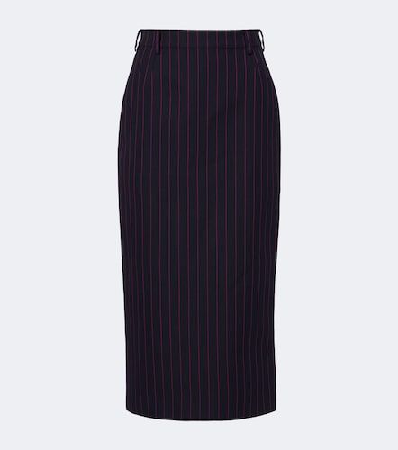 Pinstripe virgin wool pencil skirt - Mugler - Modalova