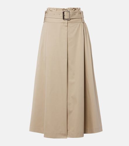 Gonna lunga in cotone e seta con cintura - Loewe - Modalova
