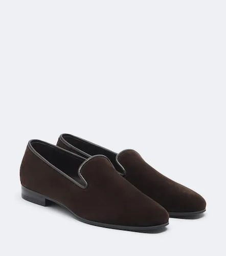 Marc leather-trimmed velvet loafers - The Row - Modalova