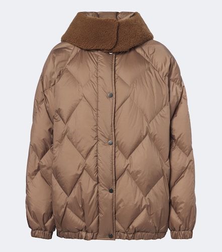 Shearling-trimmed quilted down jacket - Brunello Cucinelli - Modalova