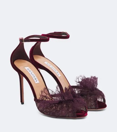 Lover lace-trimmed mesh sandals - Aquazzura - Modalova