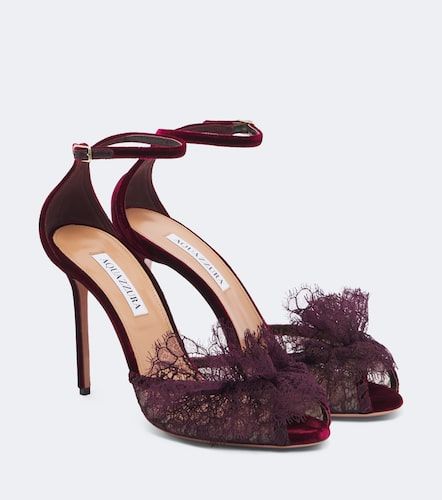 Sandali Lover in velluto con pizzo - Aquazzura - Modalova