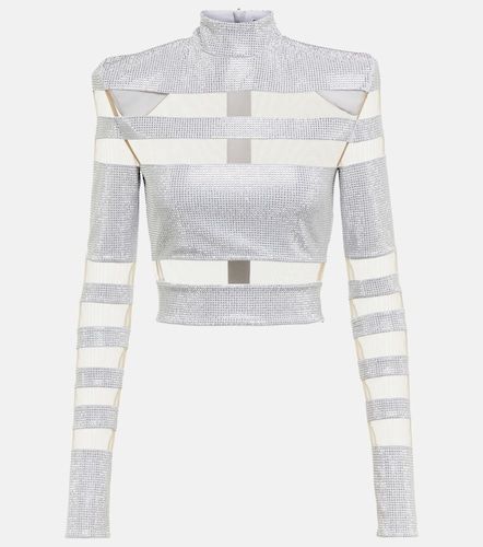 Balmain Top cropped con mesh - Balmain - Modalova