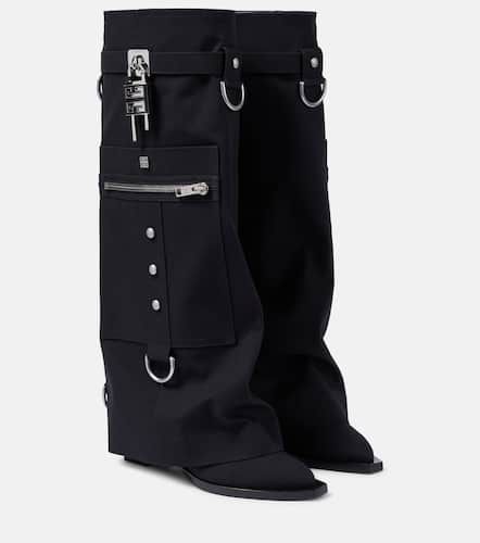 Shark Lock Cowboy canvas knee-high boots - Givenchy - Modalova