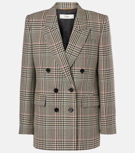 Double-breasted checked wool blazer - Chloe - Modalova