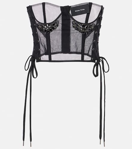 Crystal-embellished mesh corset - Simone Rocha - Modalova