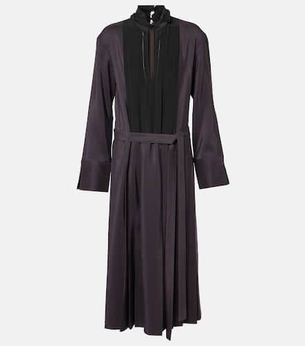 Pleated wool and silk midi dress - Joseph - Modalova