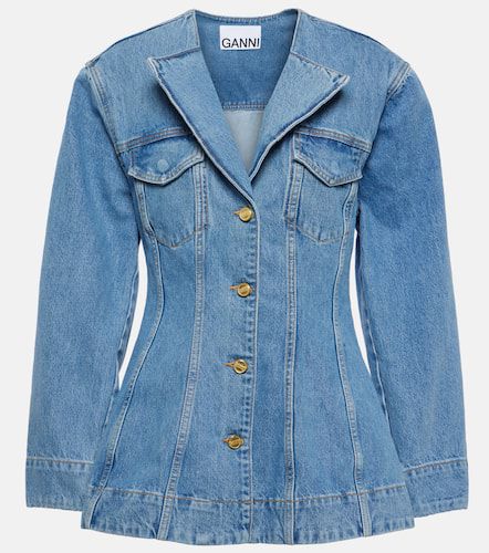 Ganni Single-breasted denim blazer - Ganni - Modalova