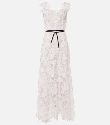 Marbled Carnation Guipure lace bustier gown - Oscar de la Renta - Modalova