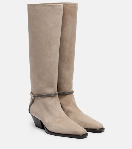 Botas altas de ante con cuentas Monili - Brunello Cucinelli - Modalova