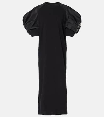 Puff-sleeve cotton-blend jersey maxi dress - Sacai - Modalova