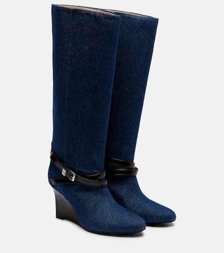 Botas altas con cuña Kat de denim - Ganni - Modalova