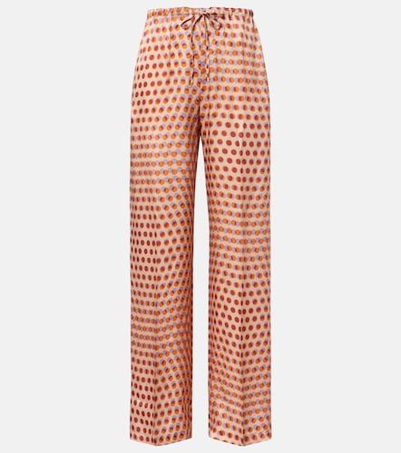 Polka-dot silk wide-leg pants - Dries Van Noten - Modalova