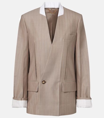 Herringbone virgin wool blazer - Victoria Beckham - Modalova