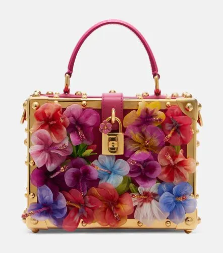 Dolce Box floral-applique leather box bag - Dolce&Gabbana - Modalova