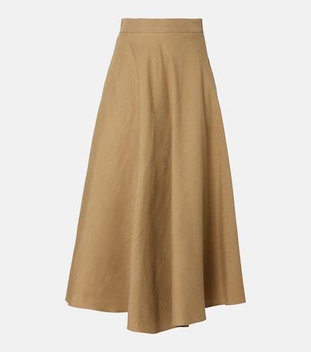 Gonna midi in twill di lino e seta - Max Mara - Modalova