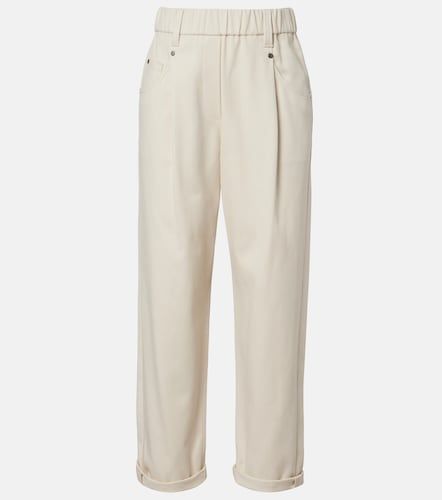 Pantaloni regular in misto cotone - Brunello Cucinelli - Modalova