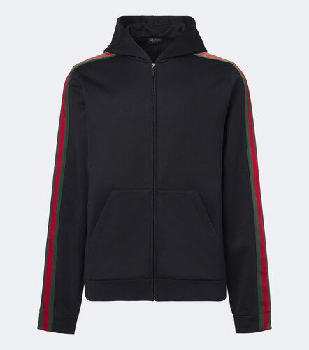 Sudadera con capucha Web Stripe en mezcla de seda y algodón - Gucci - Modalova