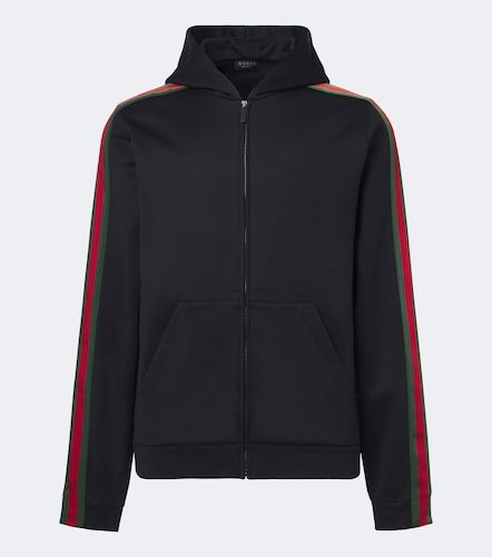 Sudadera con capucha Web Stripe en mezcla de seda y algodón - Gucci - Modalova