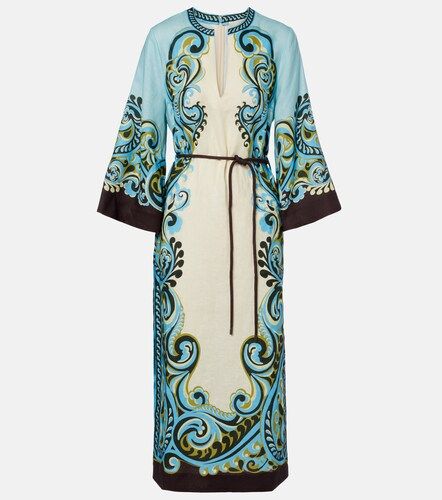 Alémais Vestido midi Natalia de lino estampado - Alemais - Modalova