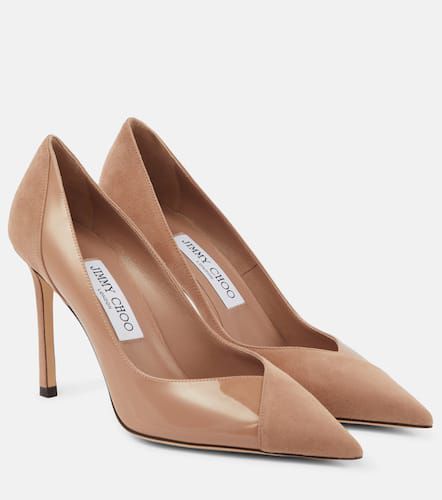 Cass 95 suede and patent leather pumps - Jimmy Choo - Modalova