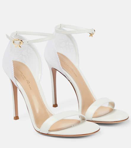 Lace-trimmed leather sandals - Gianvito Rossi - Modalova