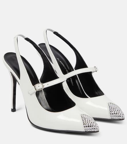 Embellished patent leather slingback pumps - Alessandra Rich - Modalova