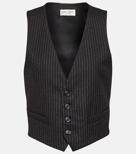 Cropped pinstripe wool vest - Saint Laurent - Modalova