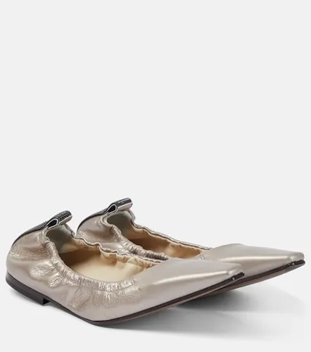 Metallic leather ballet flats - Brunello Cucinelli - Modalova