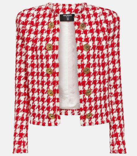 Chaqueta de tweed de pata de gallo - Balmain - Modalova