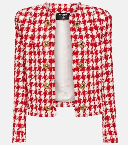 Giacca in tweed pied-de-poule - Balmain - Modalova