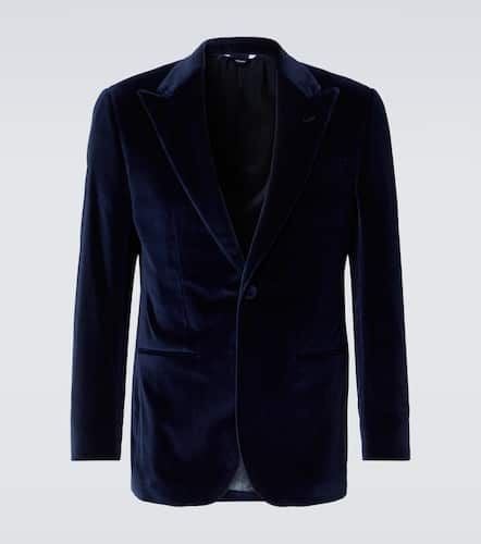 Cotton velvet tuxedo jacket - Thom Sweeney - Modalova