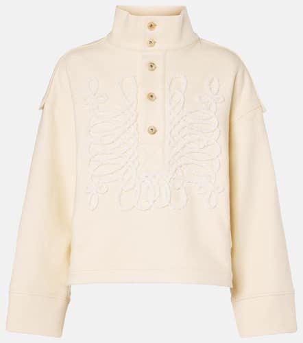 Embroidered wool and cotton-blend sweatshirt - Xu Zhi - Modalova