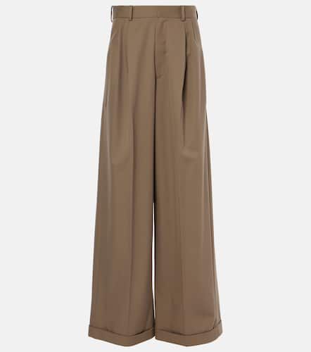 Cotton and silk gabardine wide-leg pants - Loewe - Modalova