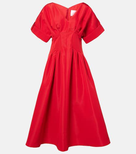 Gathered silk midi dress - Carolina Herrera - Modalova